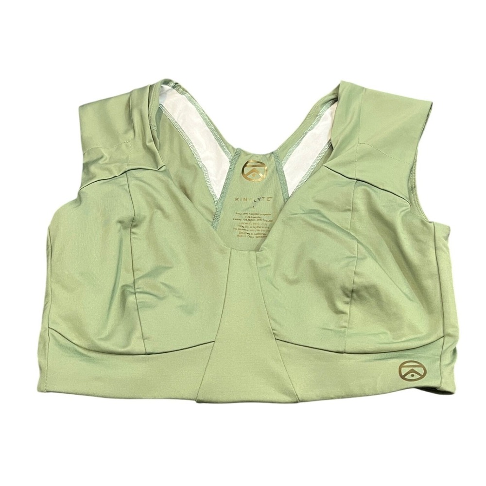 Kinflyte Posture Sports Bra Womens Large Sage Green Recycled Compression Support